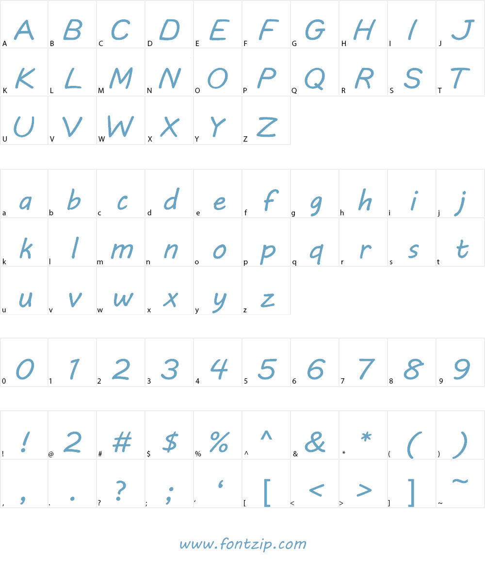 DLE Comic Lowercase Font Character